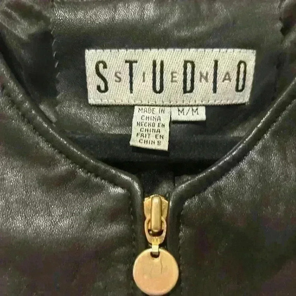 Sienna Studios Y2K leather zip front pocket vest sz. Med. bikercore goth punk - Picture 2 of 6